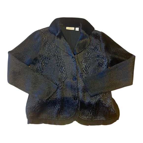 Chico’s Black Button Cropped Dressy lined Jacket Sz 1 (S) - Picture 3 of 9